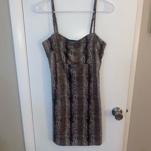 snake print mini dress
